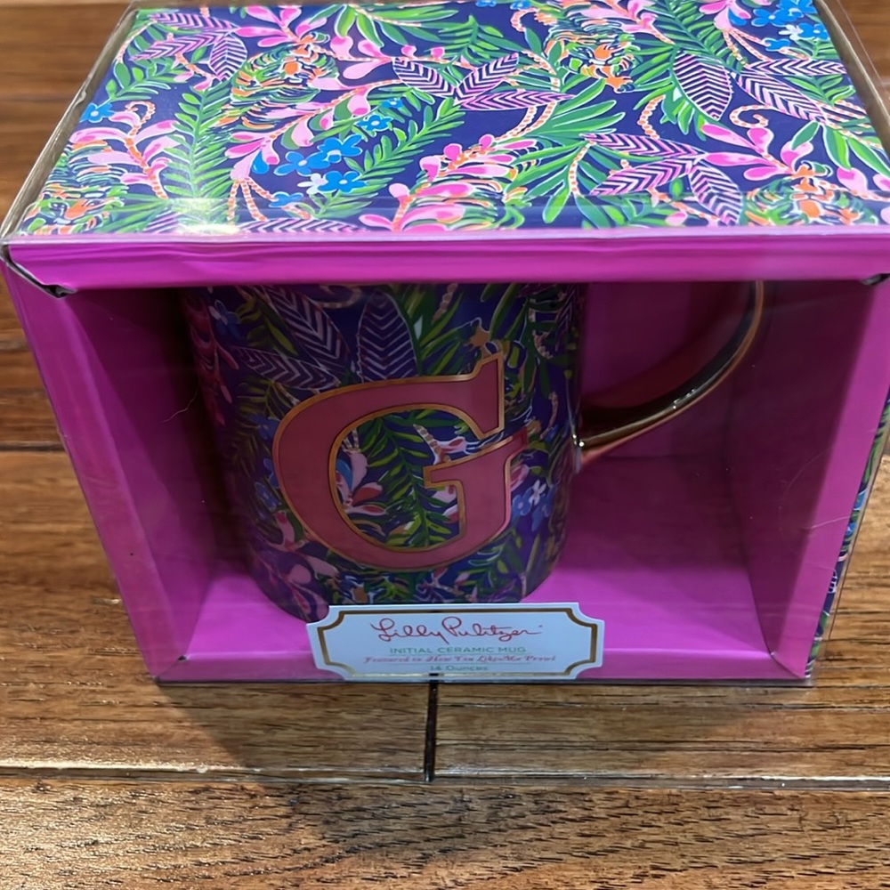 NWT Lilly Pulitzer Initial Ceramic Mug “G” - Picture 5 of 5
